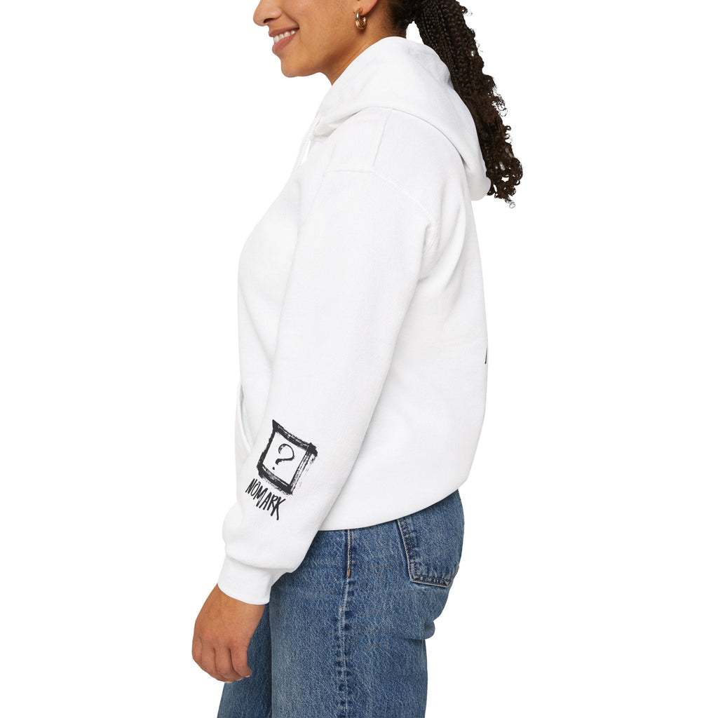 Black logo hoodie with sleeve logo