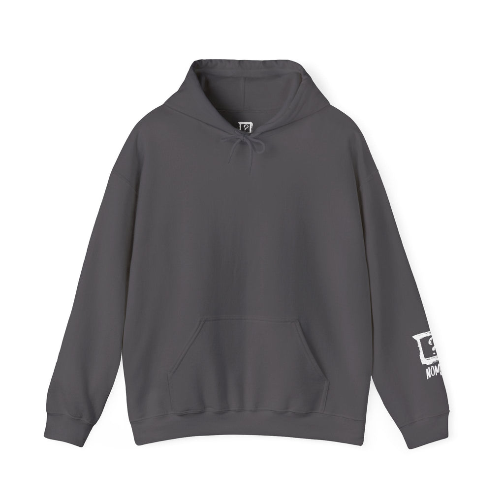 White logo hoodie with sleeve logo