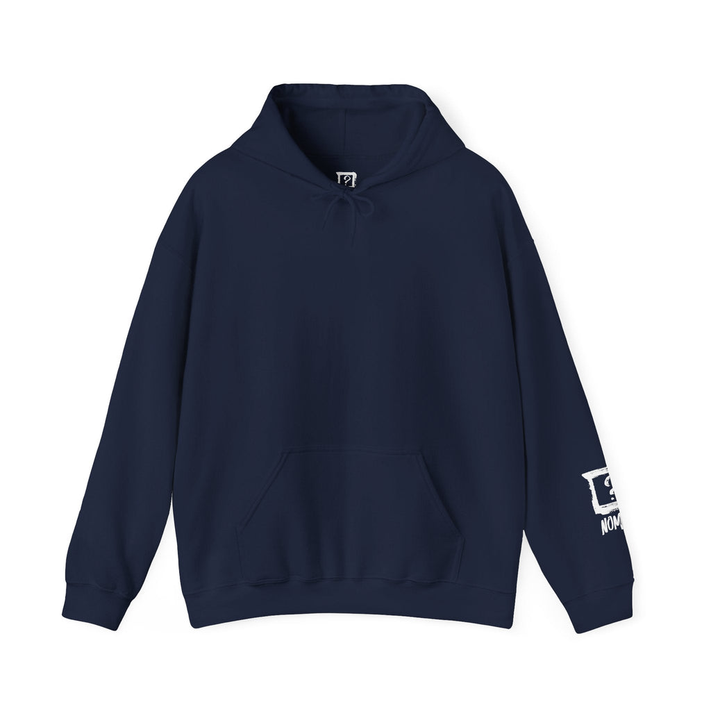 White logo hoodie with sleeve logo